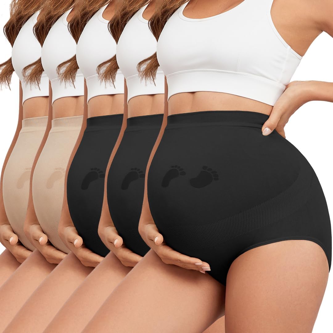 Maternity Underwear Seamless High Waisted Panties for Comfort