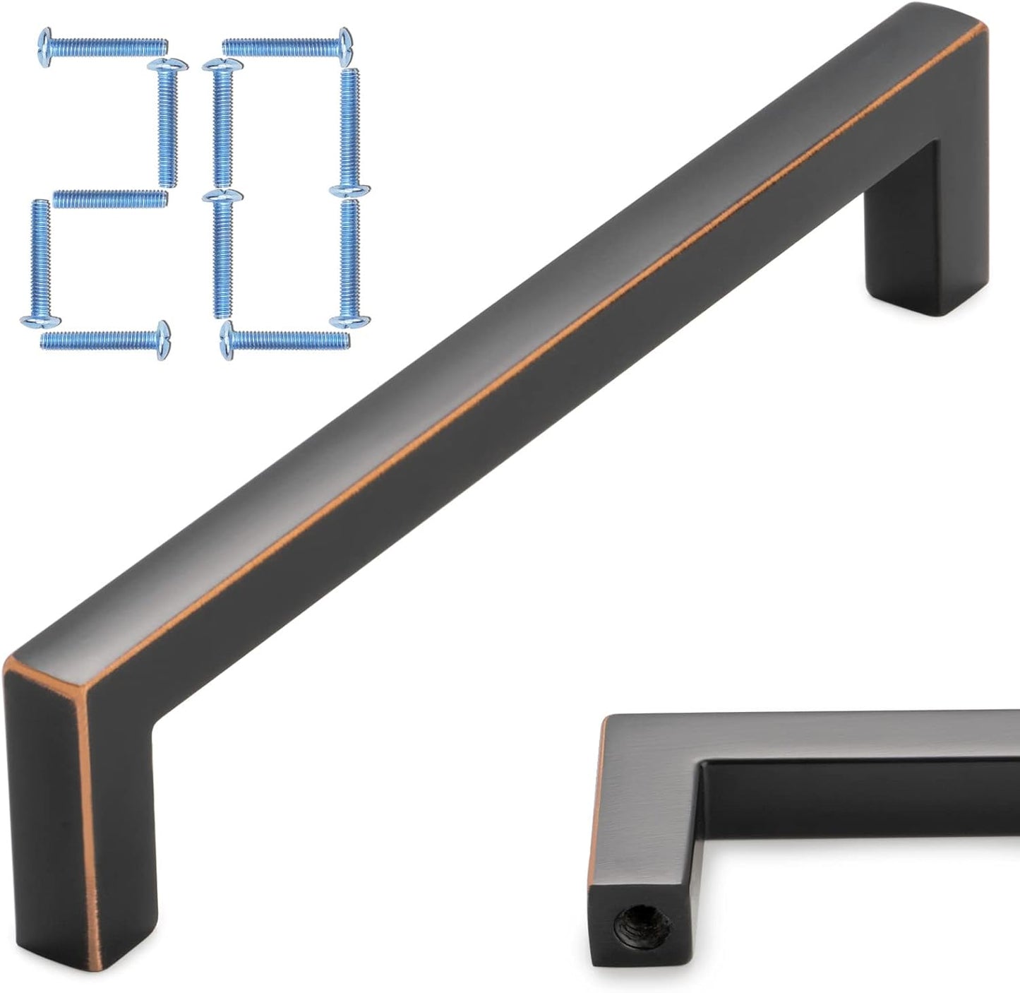 Solid Square Bronze Kitchen Cabinet Handles for Modern Homes