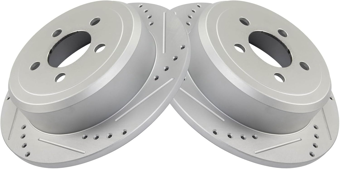 TRQ Rear Performance Brake Rotors Set for Dodge Nitro & Jeep Liberty
