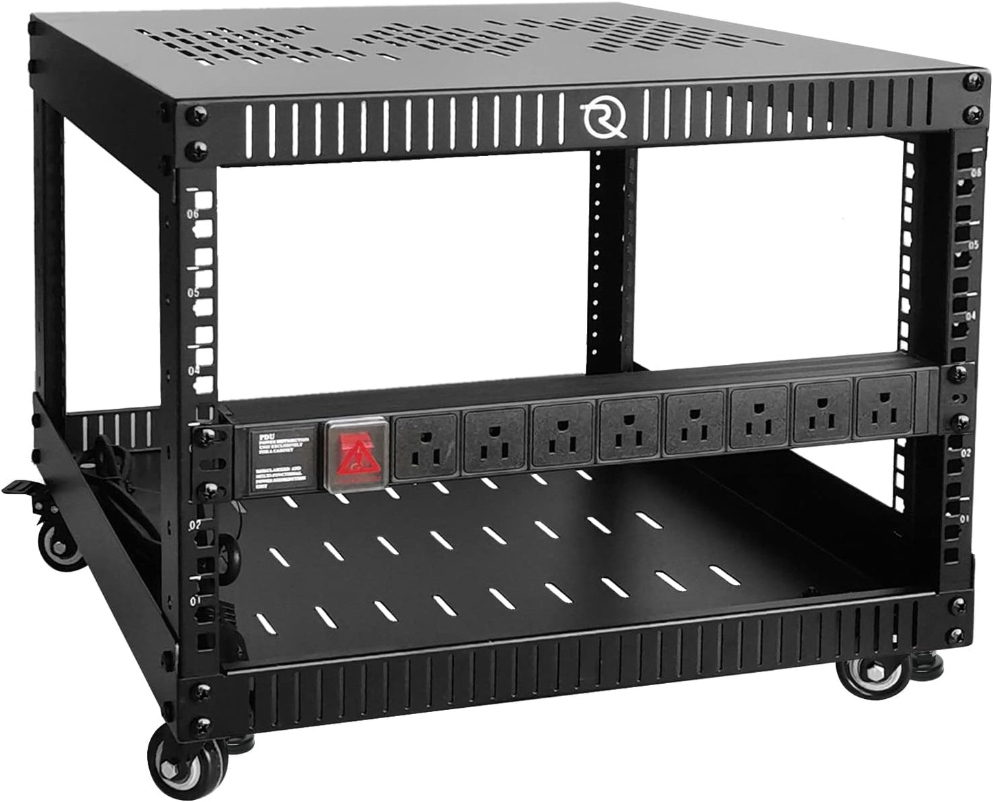 RIVECO 6U Network Rack with Rolling Wheels for 19in Equipment