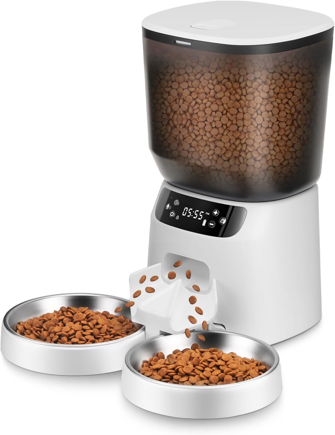 Automatic Cat Feeders for Two Cats with Timer and Bowls
