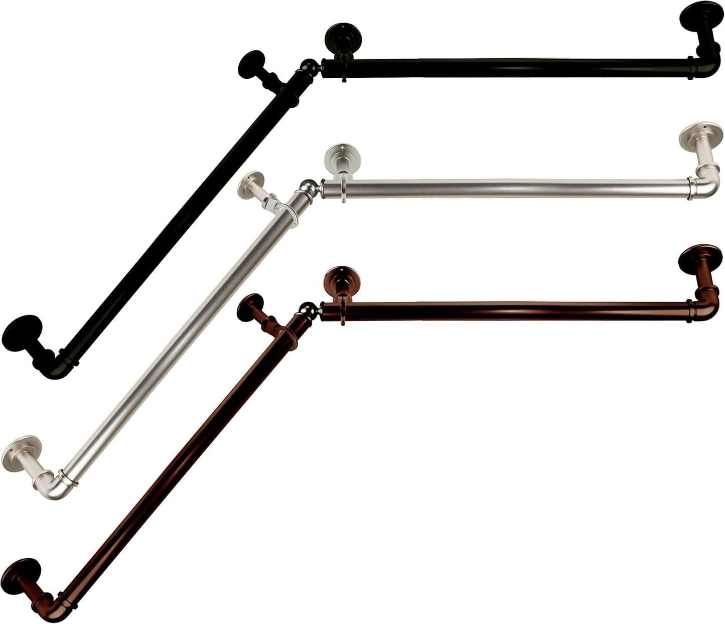 Rod Desyne 1 Corner Blackout Rod - 28-48, Satin Nickel