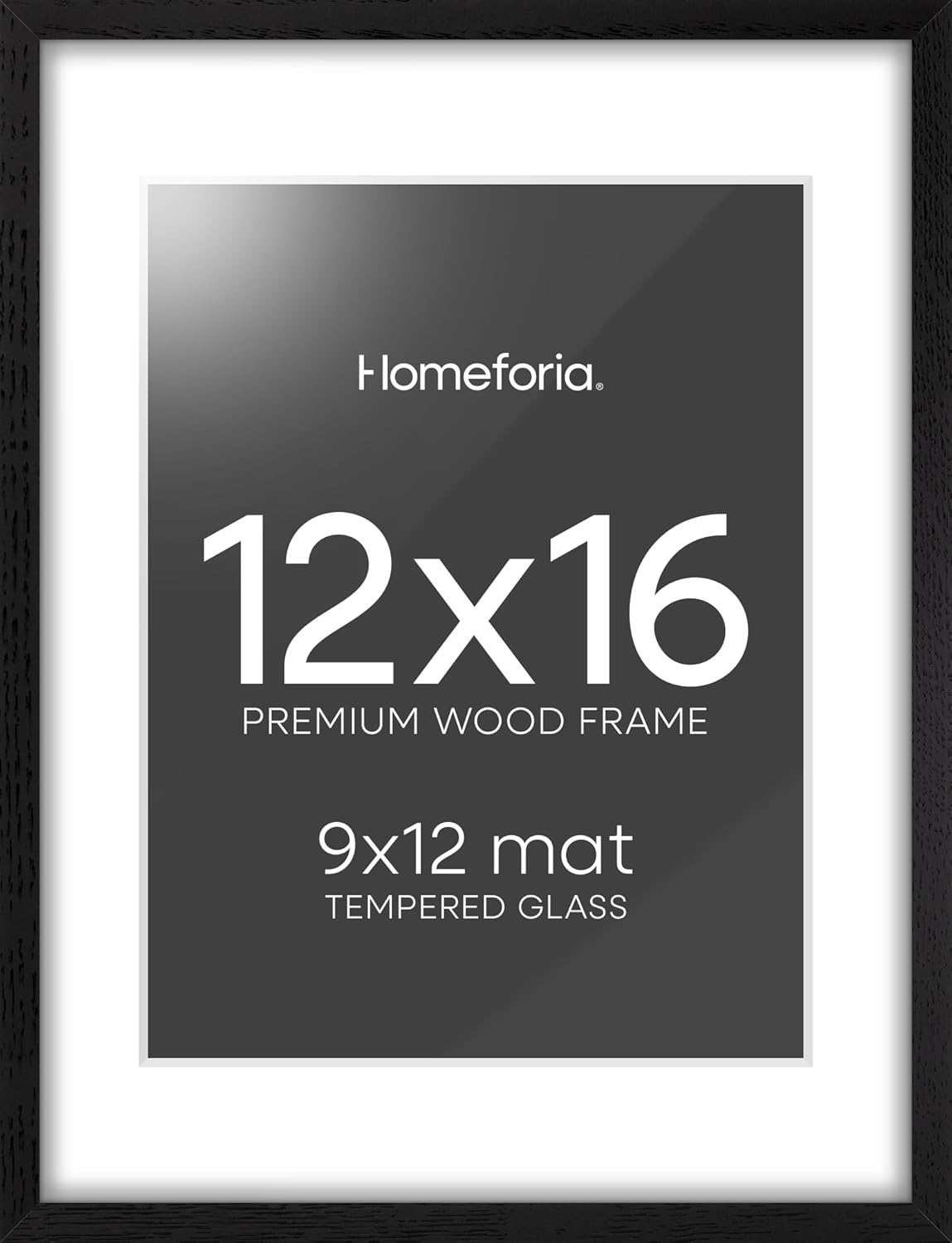 Homeforia 12x16 Black Wood Picture Frame for Stunning Displays