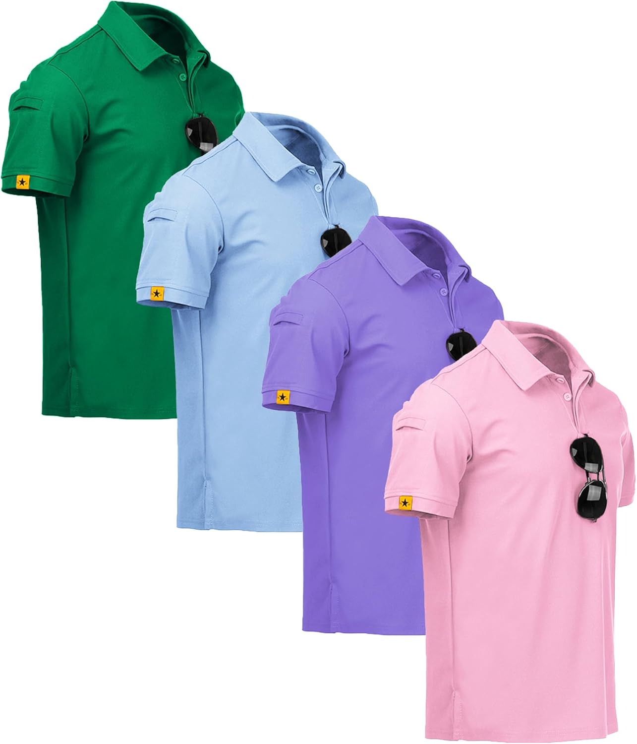 ZITY 4 Pack Mens Polo Shirt for Sports and Athletic Activities
