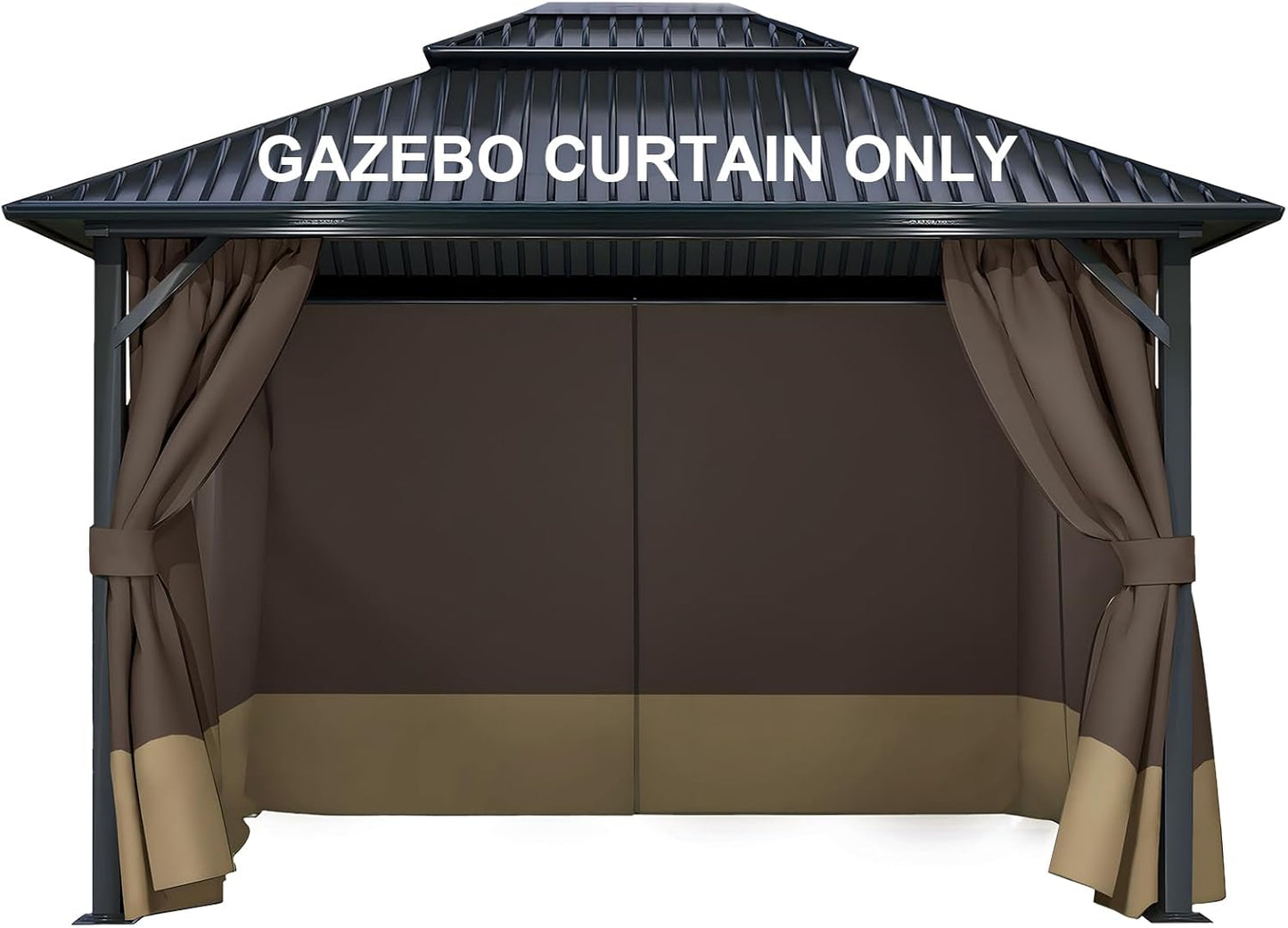 COWVIE 4-Panel Gazebo Replacement Curtains for Outdoor Privacy