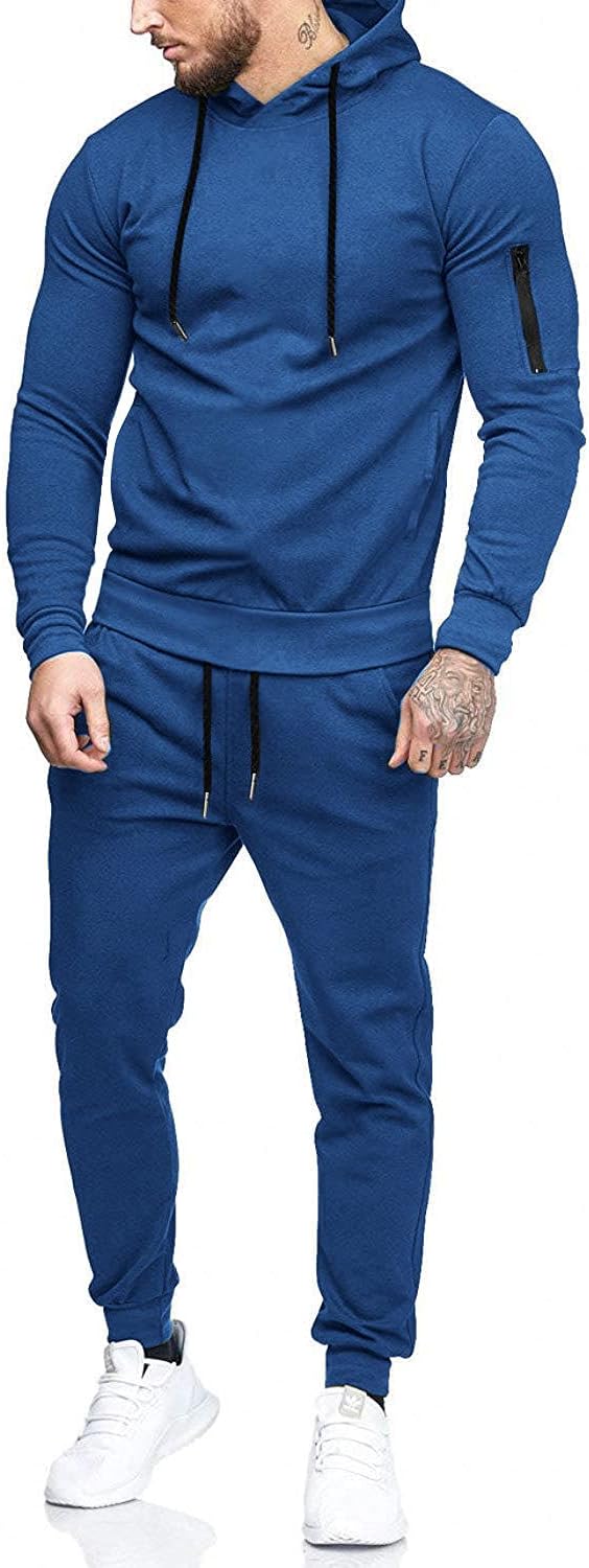 COOFANDY Men's Tracksuit 2 Piece Hooded Athletic Sweatsuit Set