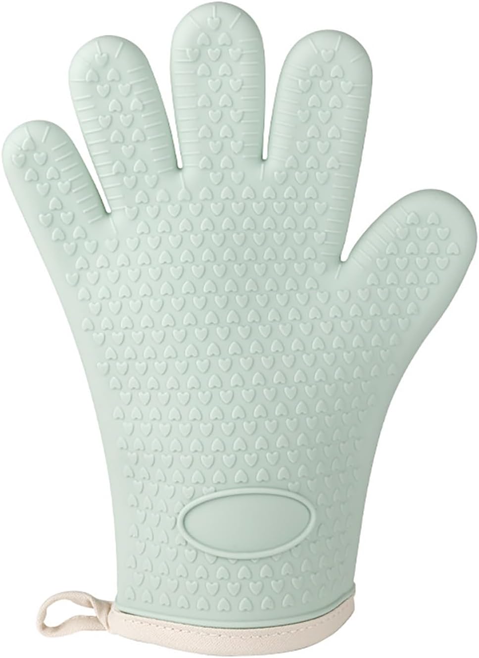 Heat Resistant Mint Green Silicone Oven Glove for Safe Baking