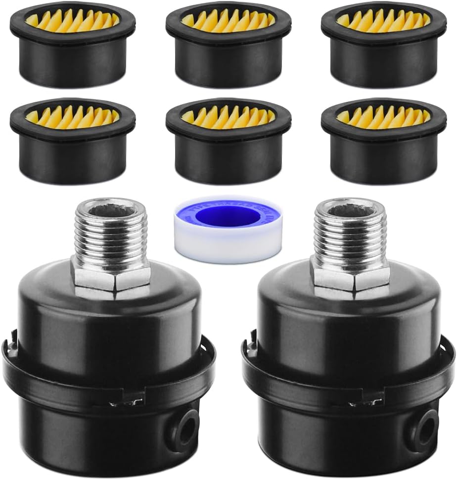 Premium 1/2 Air Compressor Muffler Filter Set - Quiet & Efficient!