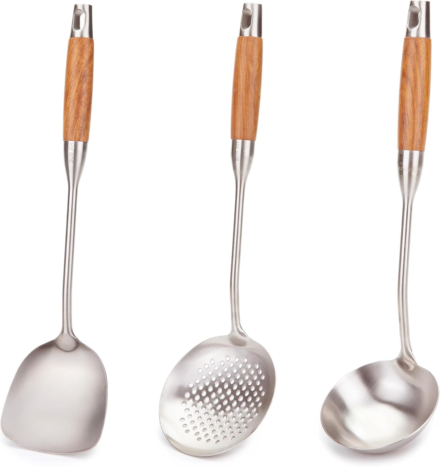 FJNATINH Wok Utensils Set - 304 Stainless Steel Cooking Tools