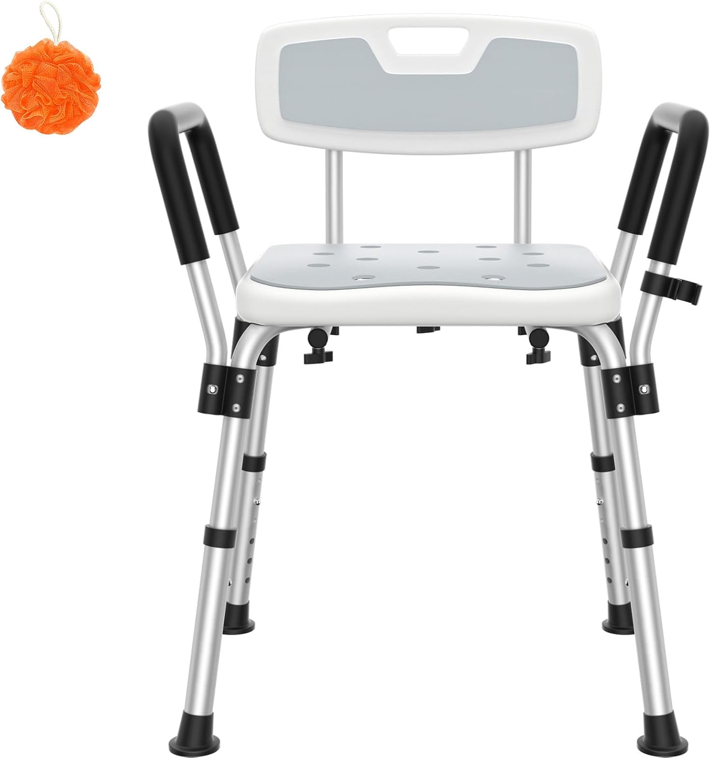 Easy Install Heavy Duty Shower Chair - 6 Height Adjustable Seat - kicimpro