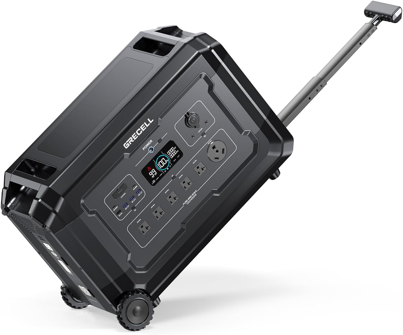 GreCell 4000W Portable Solar Generator: Fast Charge Emergency Power