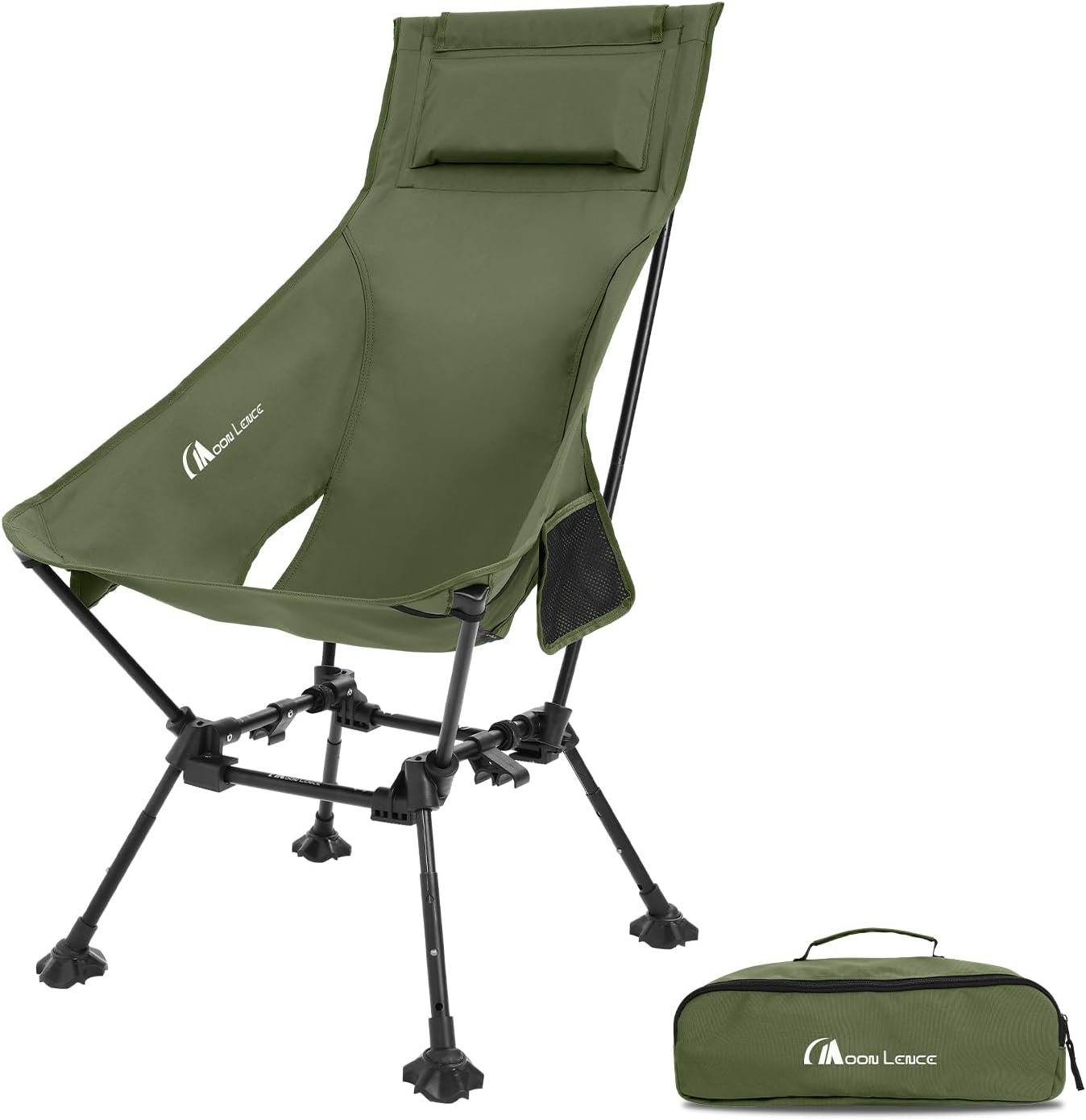 High Back Folding Camping Chair with Adjustable Height Features