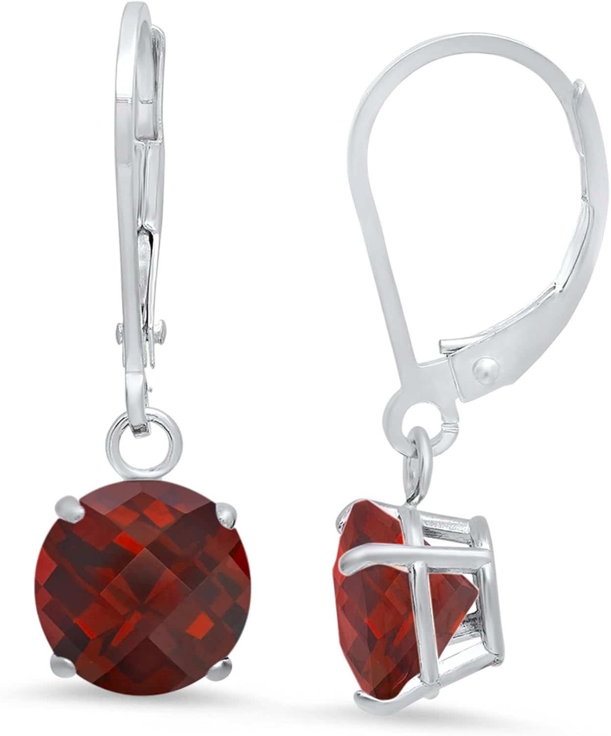Solid 14K Gold Gemstone Stud Earrings for Women - 5mm Heart