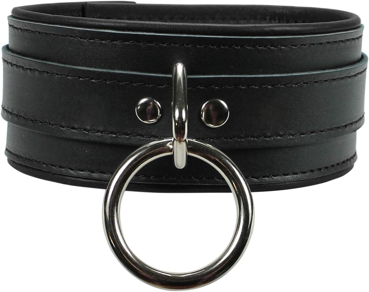 Melanie Collar Latigo Leather Handmade Padded O-Ring Design