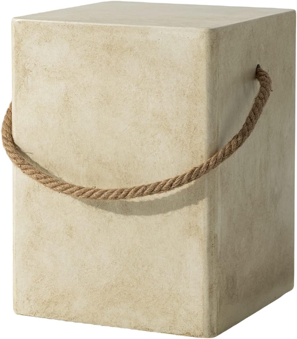 COSIEST Rectangular Concrete Side Table for Outdoor Use