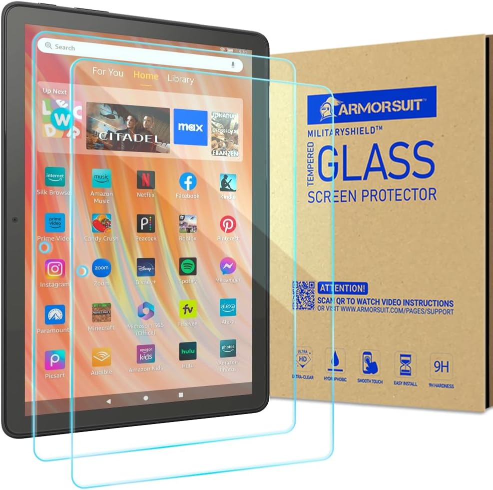 ArmorSuit Tempered Glass Screen Protector for Fire HD 10 Tablets