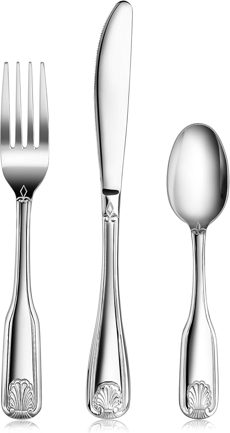 New Star Foodservice 58901 Shell Pattern 36 Piece Flatware Set