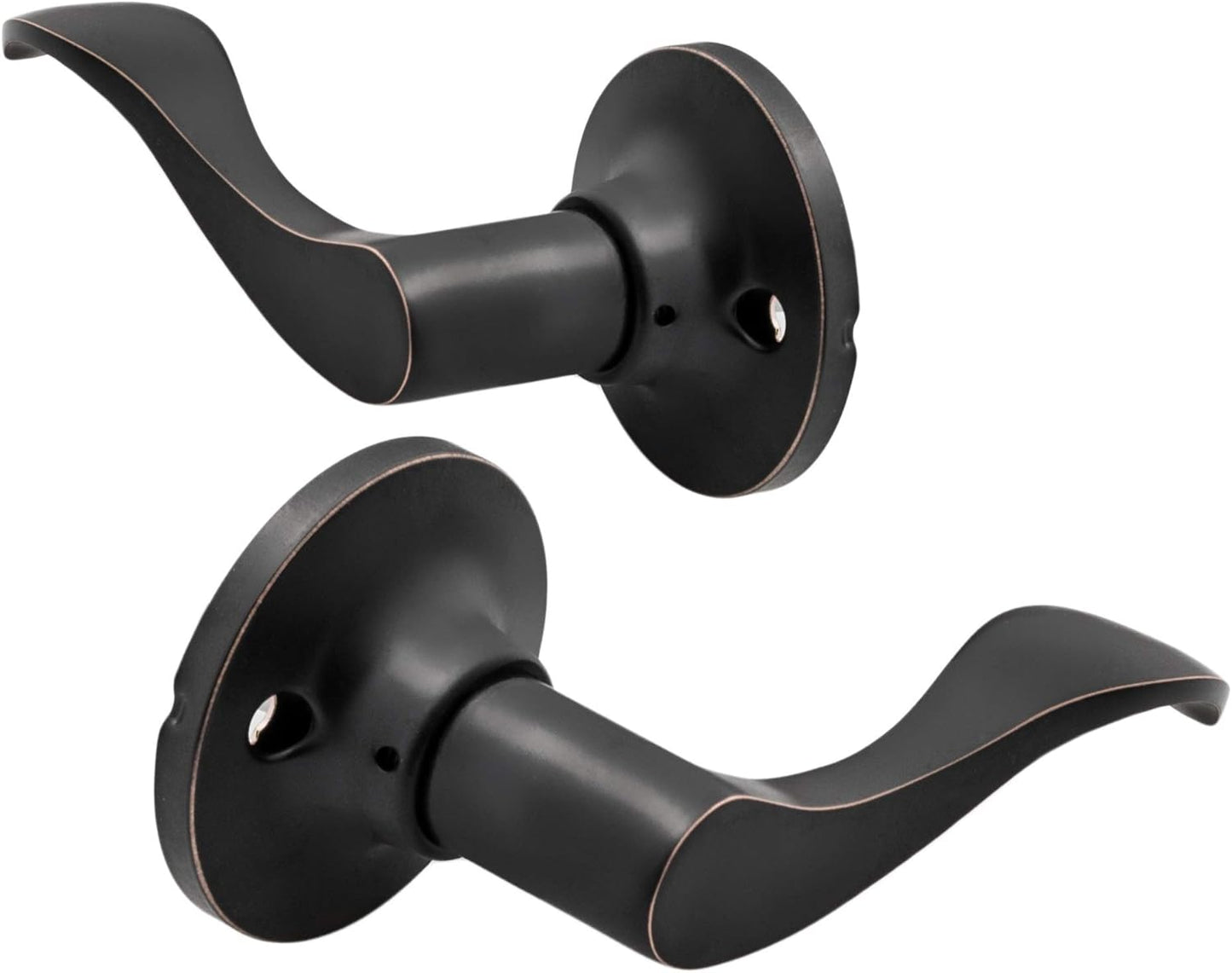 Dummy Lever Door Handle Pack of Two in Oil Rubbed Bronze Finish