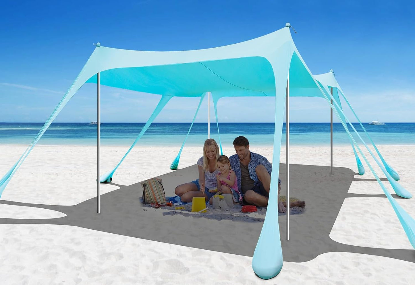 Oversized Beach Tent Sun Shelter 13x10FT for Outdoor Fun