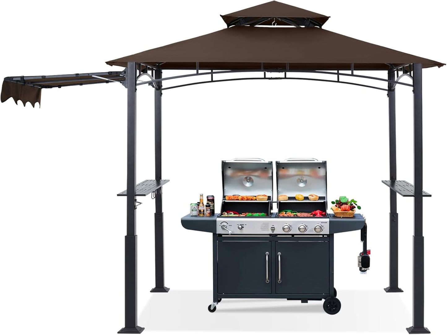 ABCCANOPY Grill Gazebo with Extra Awning for Outdoor BBQ