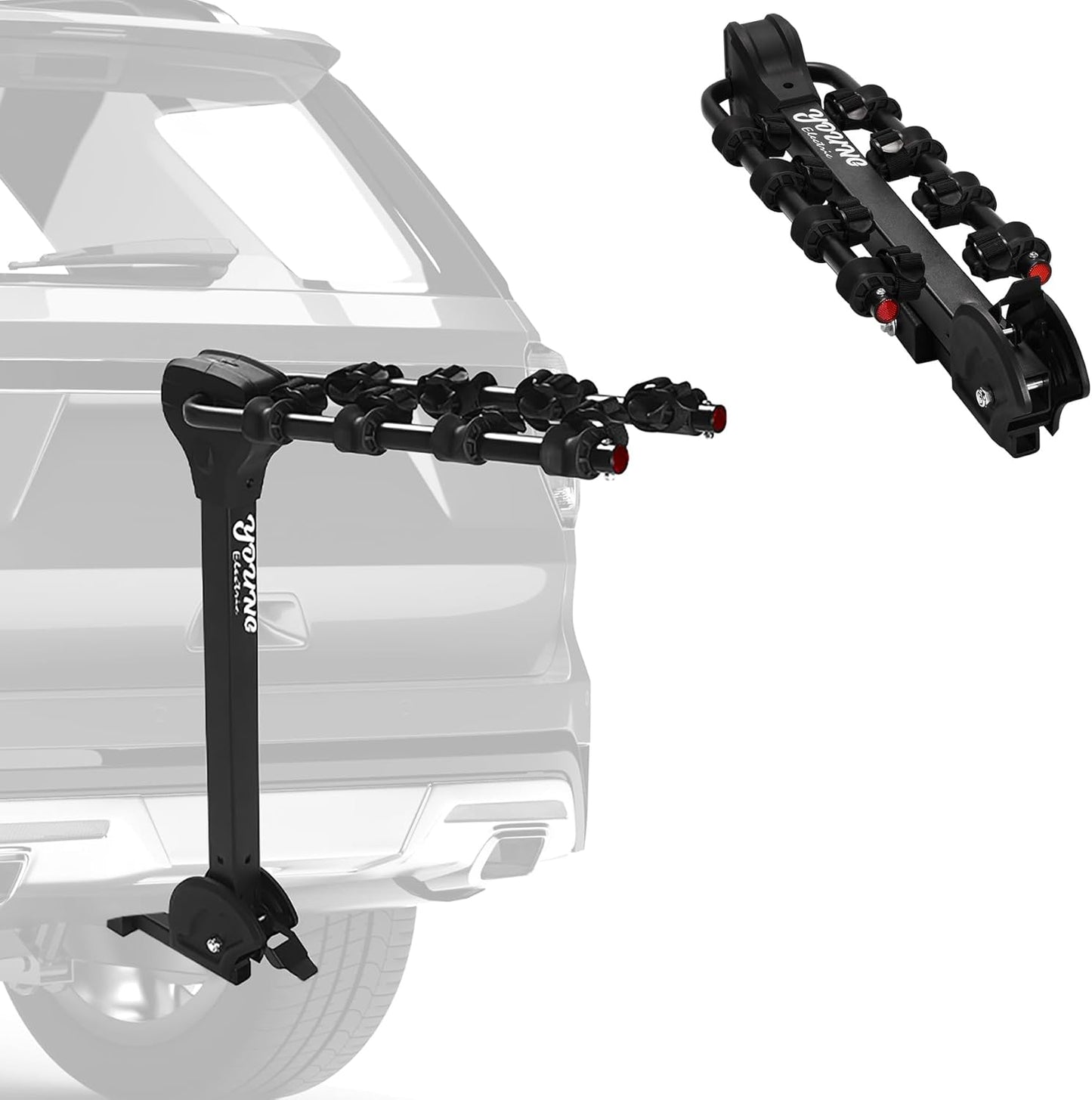 Young 4 Bike Rack Tilting Hitch Mounted for Cars and SUVs