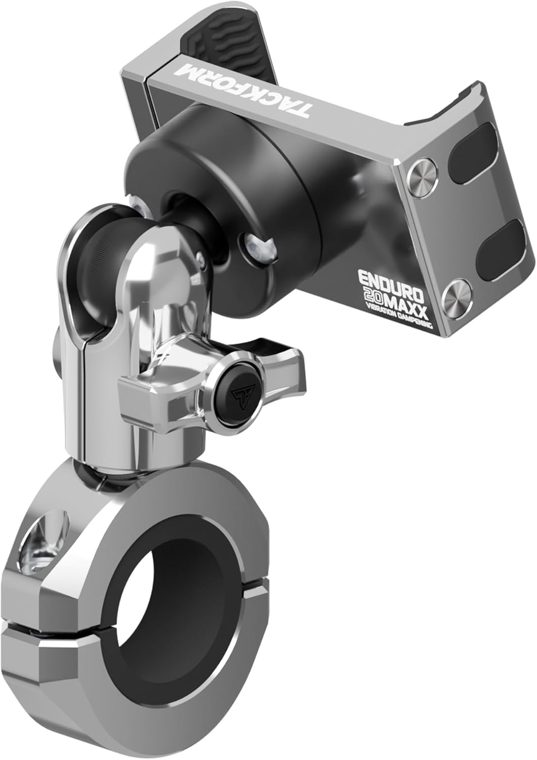 Tackform Chrome Motorcycle Phone Mount with Vibration Dampening