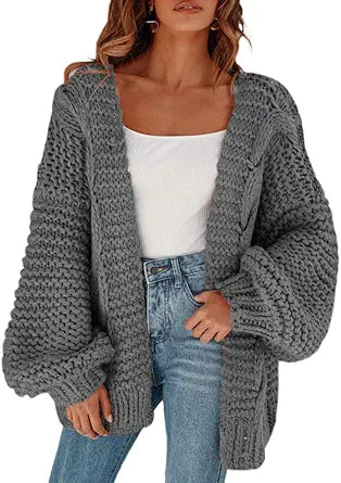 Cicy Bell Women's Open Front Chunky Knit Cardigan for Style