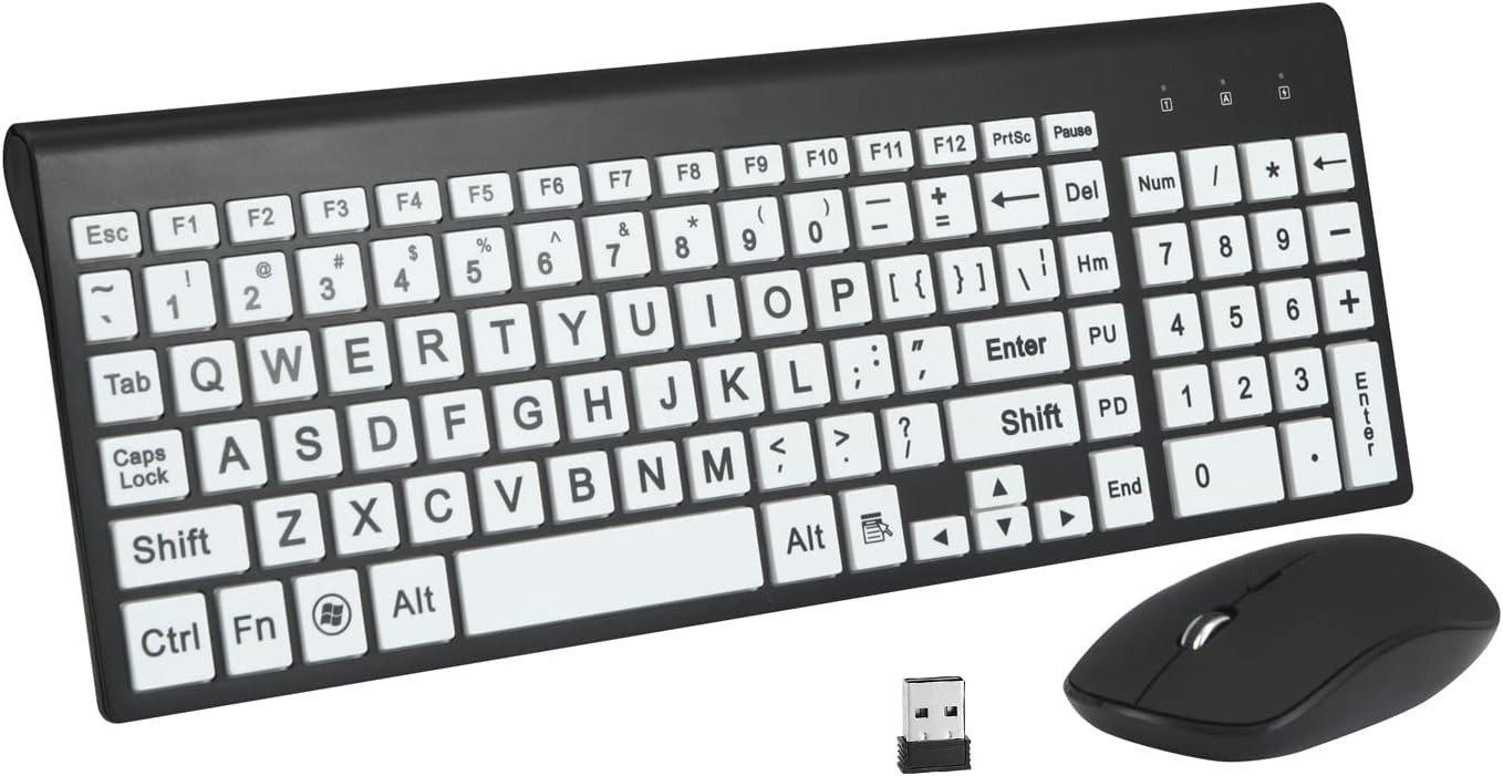 Highly Visible Wireless Keyboard & Mouse Set for Easy Use