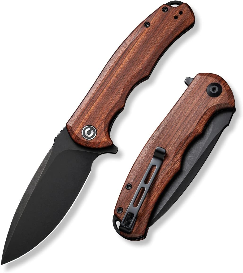 CIVIVI Folding Pocket Knife with Cuibourtia Wood Handles
