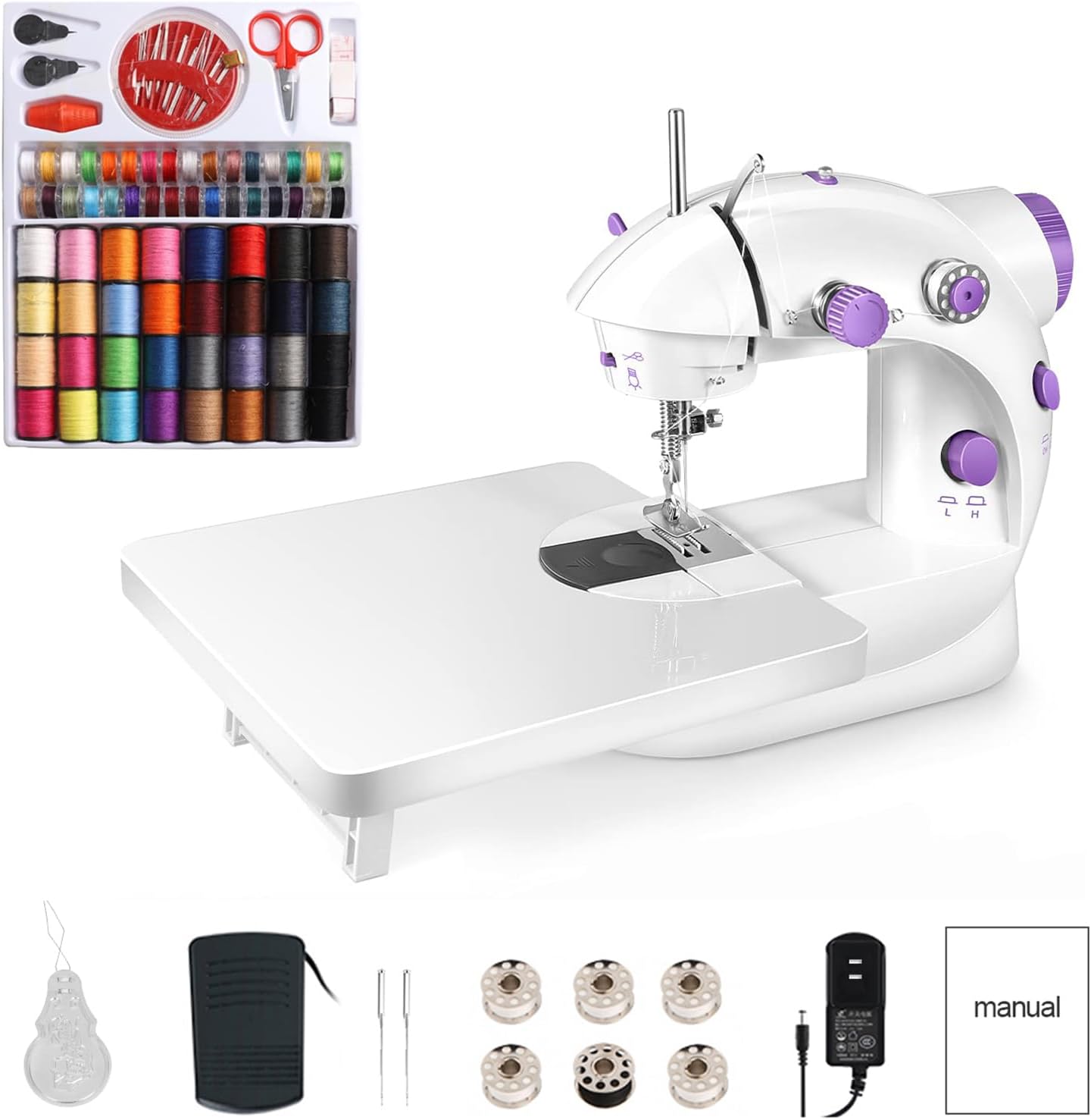 Portable Mini Sewing Machine Kit - Dual Speed, Lightweight