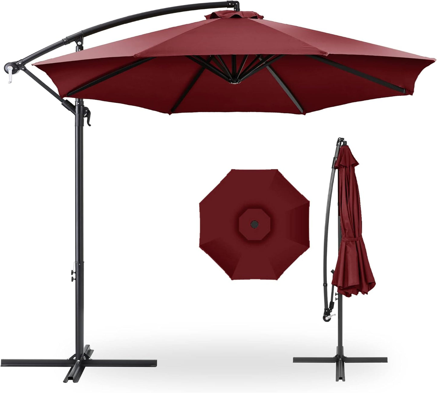 10ft Offset Hanging Market Patio Umbrella for Outdoor Comfort