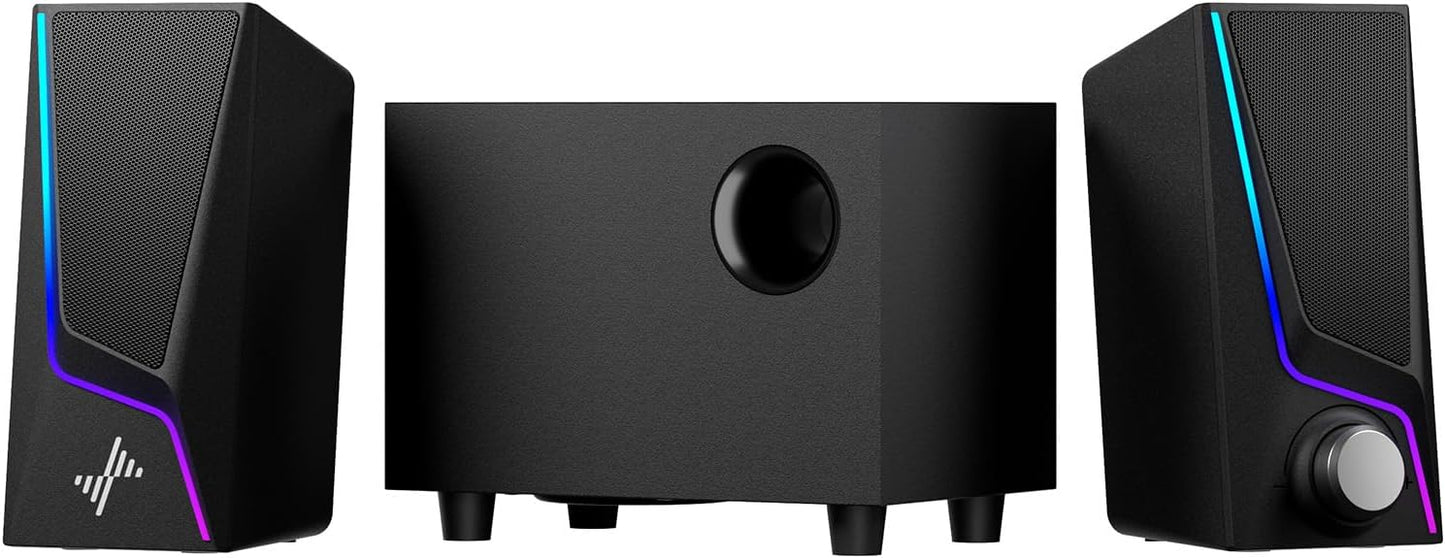 Nylavee Subwoofer PC Speakers: Enhanced Bass, 6 Lighting Modes