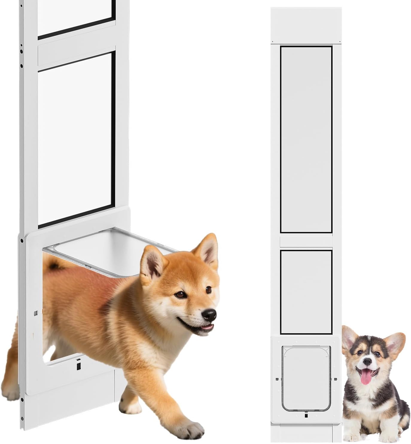 Dog Door for Sliding Glass Door with Adjustable Height Access
