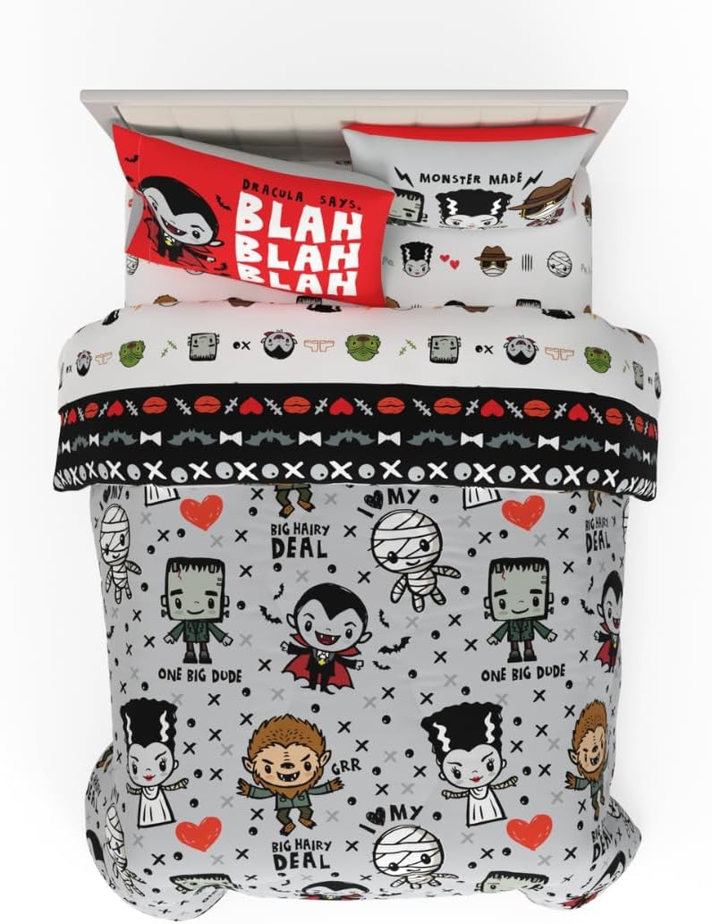 Universal Little Monsters Halloween Full Bed Set for Cozy Nights