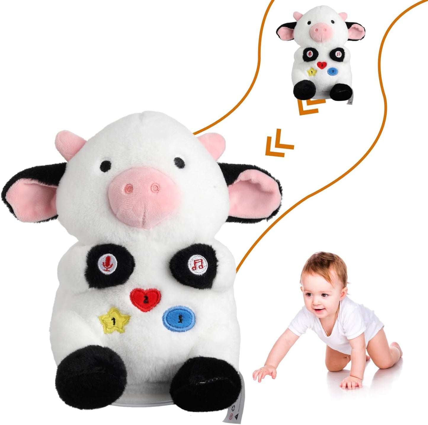 MILEGI Talking Cow Plush - Repeat & Sing Fun!