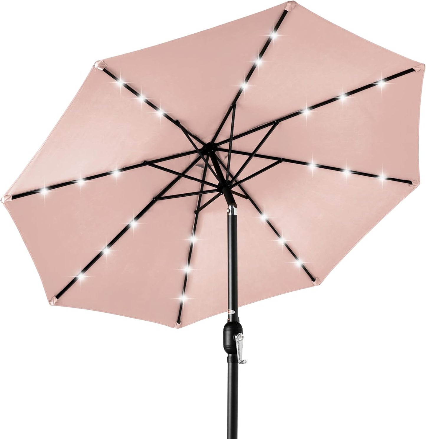 10ft Solar LED Lighted Patio Umbrella with Tilt Adjustment