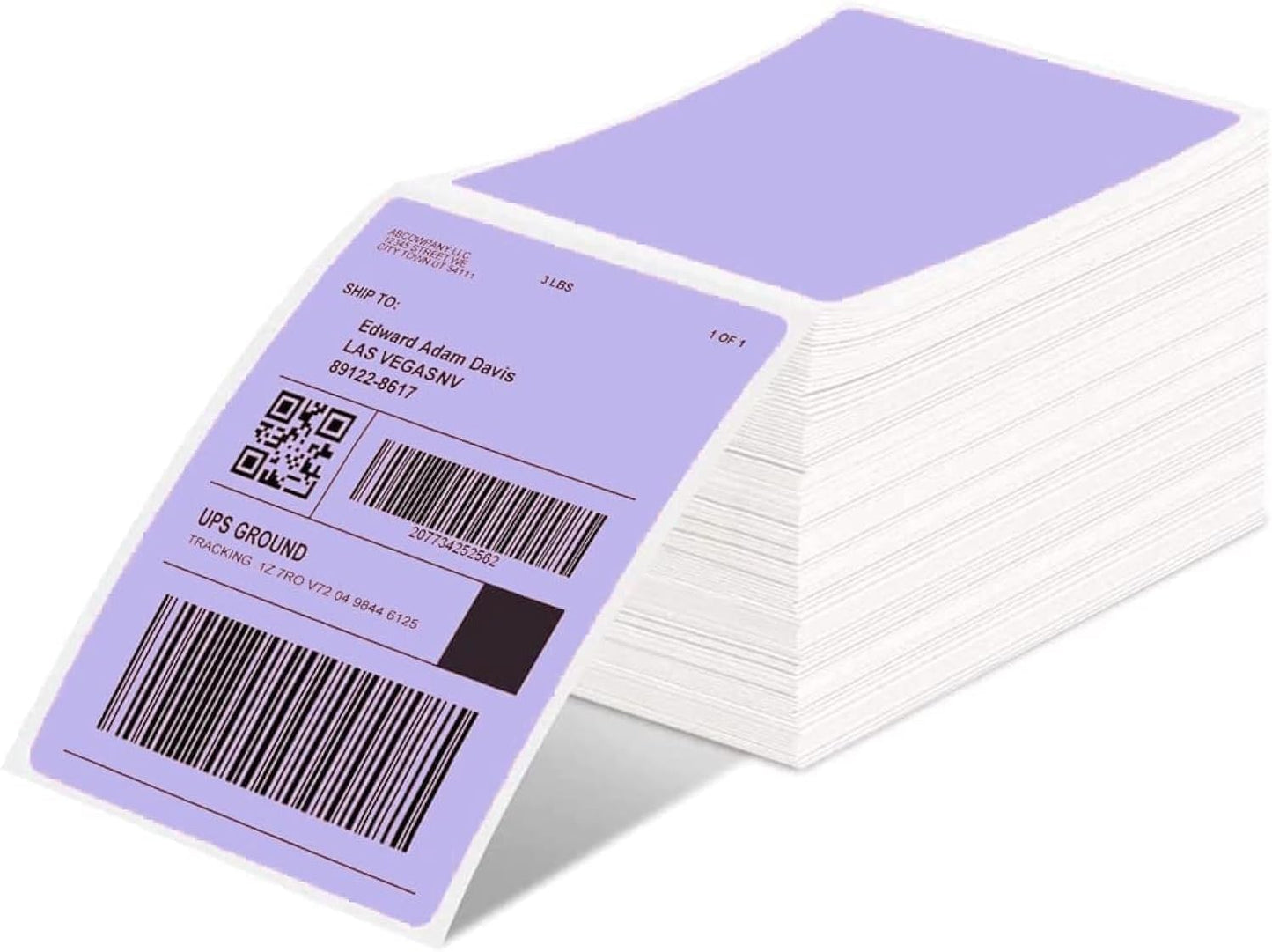 500PCS Purple 4x6 Shipping Labels - Water/Oilproof