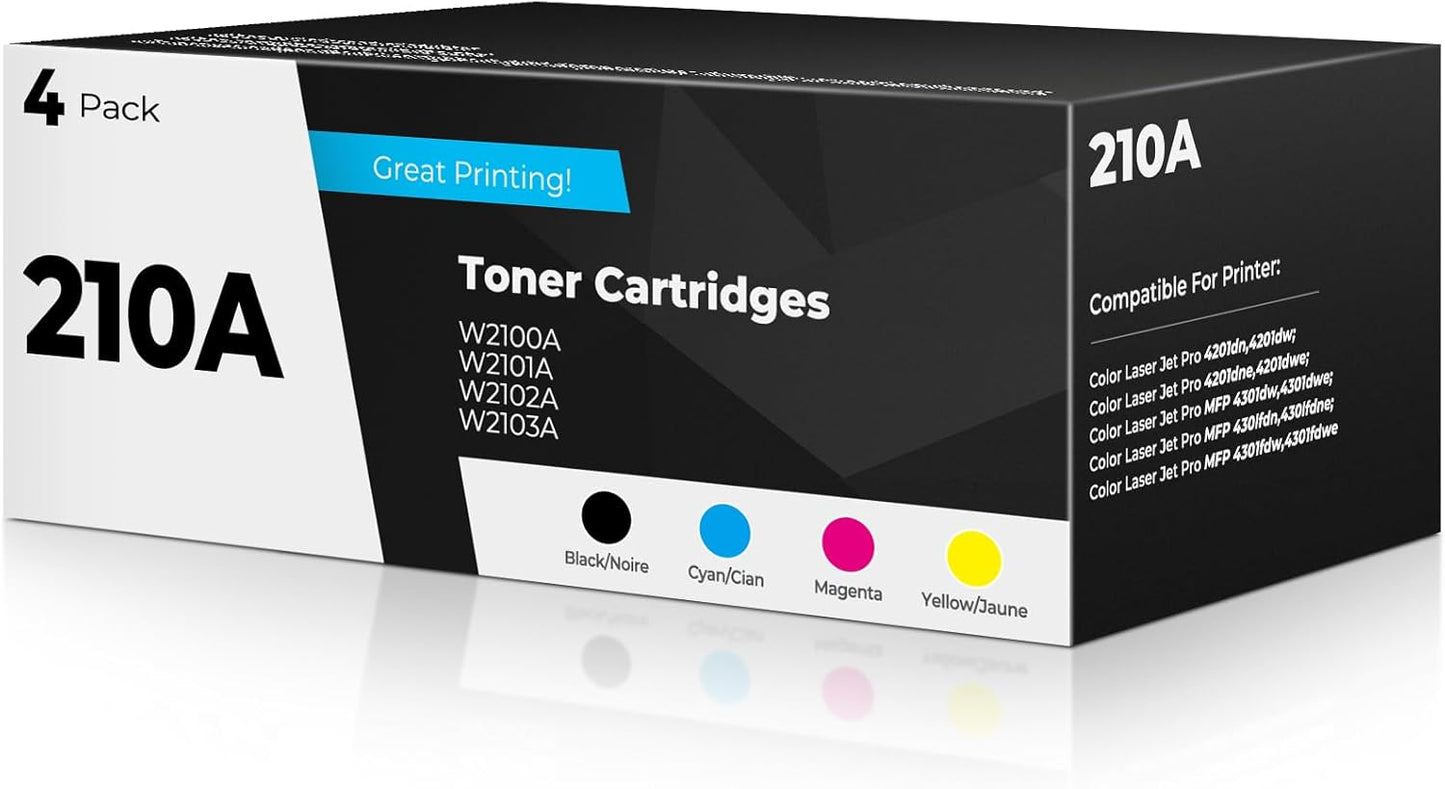 210A Toner Cartridges 4 Pack for HP Color Laser Jet Pro MFP