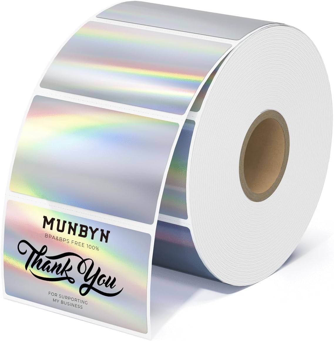MUNBYN Holographic Thermal Sticker Labels for DIY Logo Design