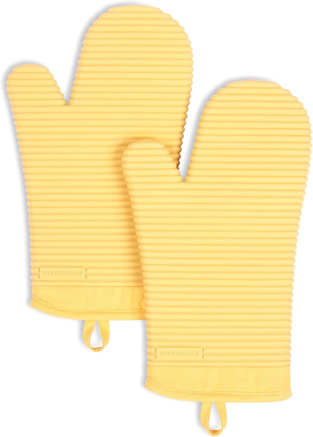 KitchenAid Ribbed Soft Silicone Oven Mitts Set for Safe Cooking