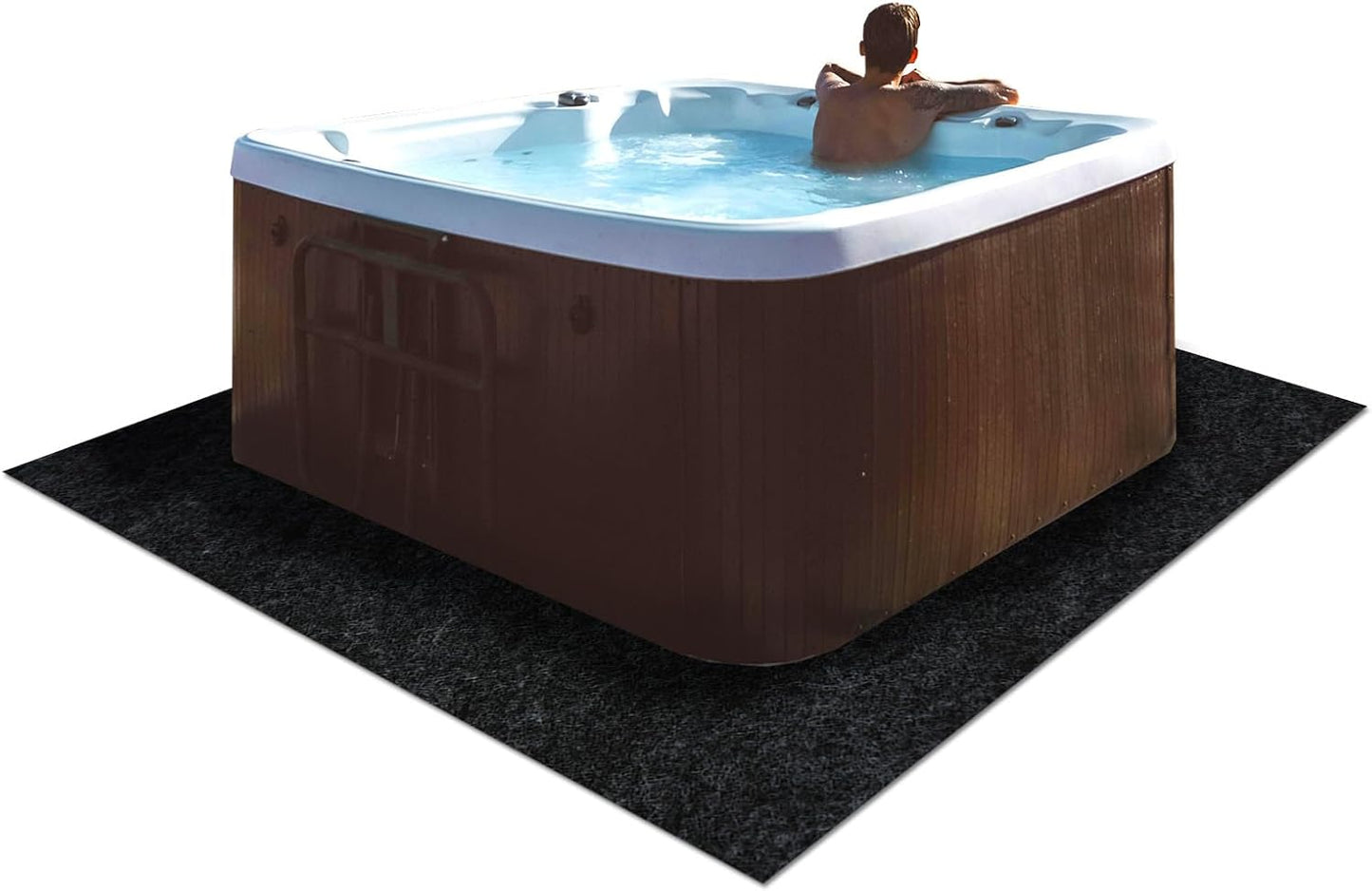 100in x 100in Hot Tub Mat - Waterproof & Leakproof Flooring Protector