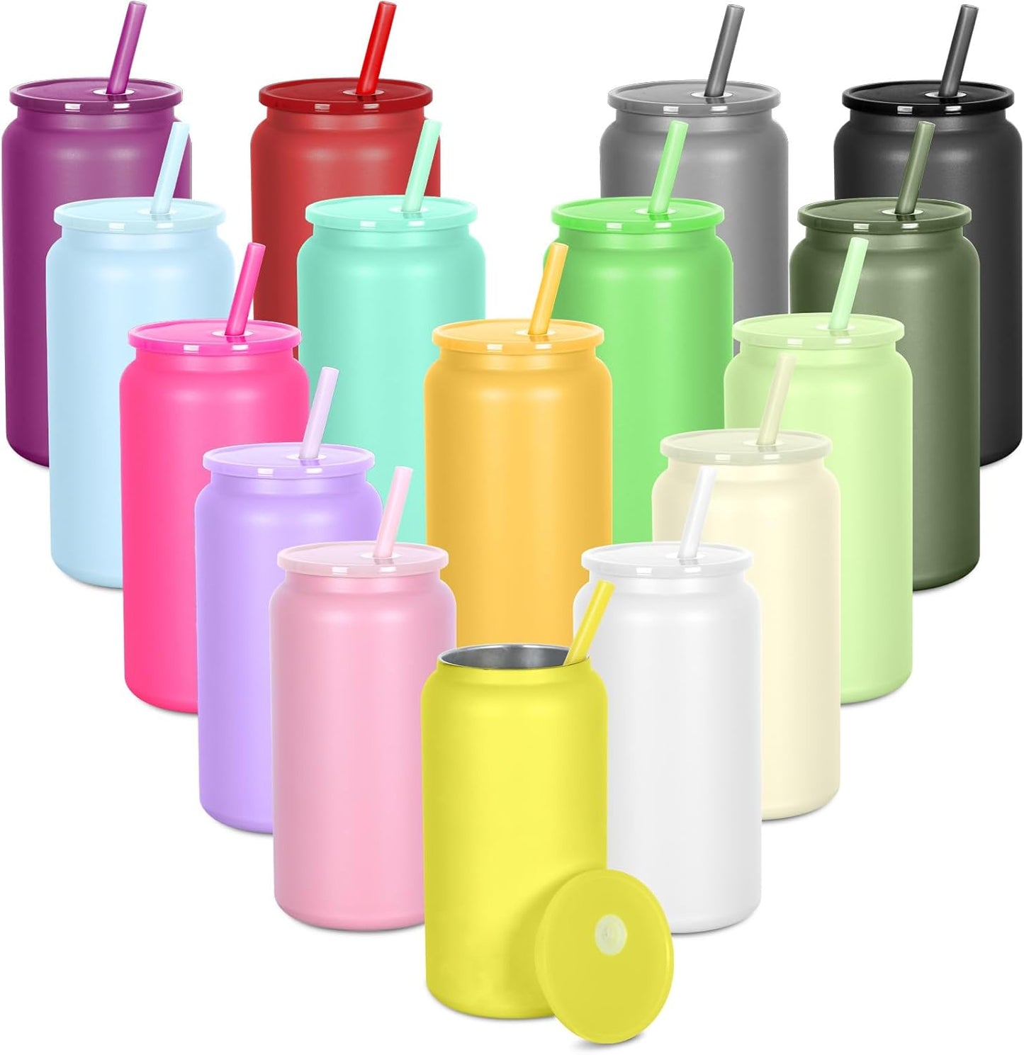 16oz Stainless Steel Can Tumblers for Every Occasion - 16 Pack