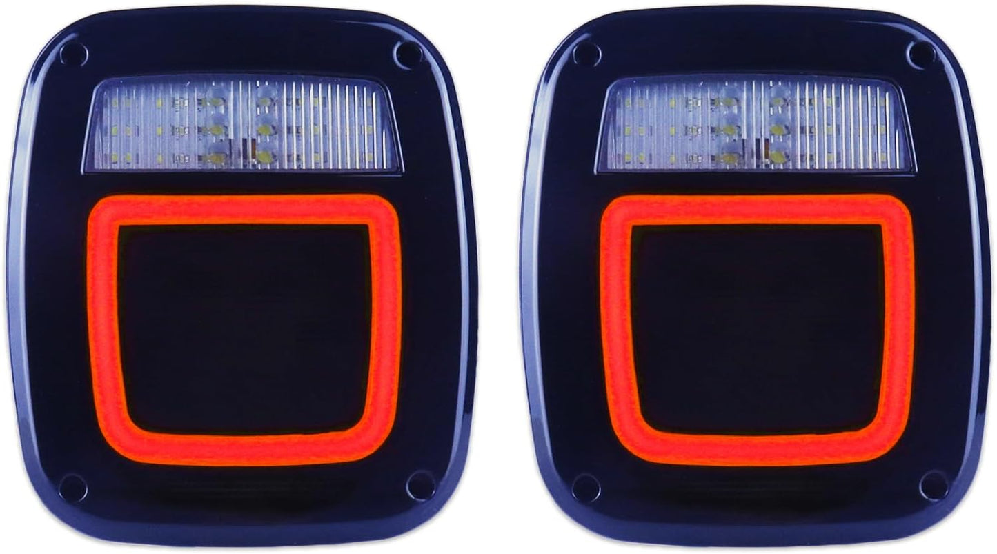 Smoked Halo Tail Lights for 1979-2006 Wrangler Models