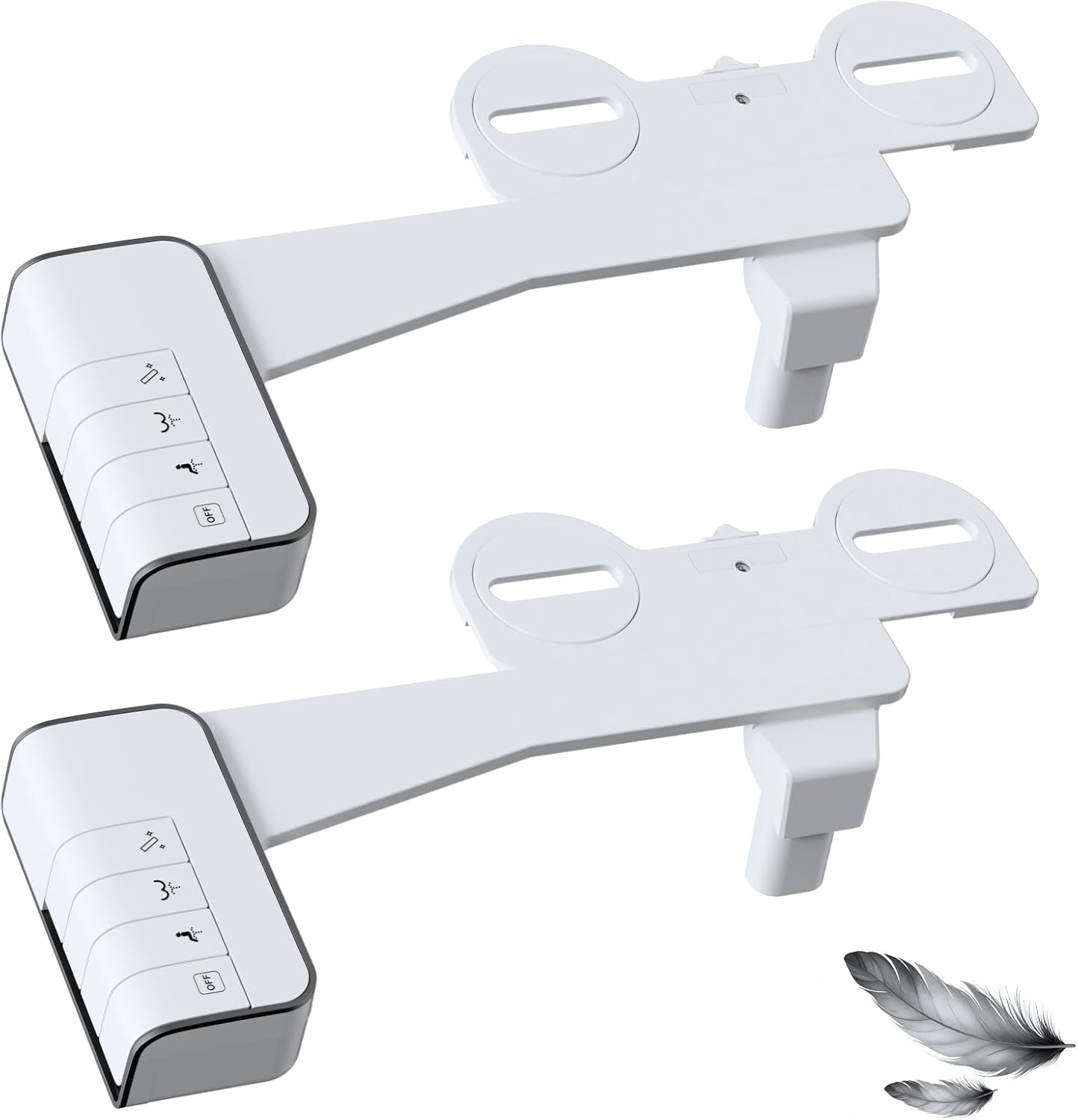 Hibbent Bidet Attachment for Toilet with Dual Nozzle Control