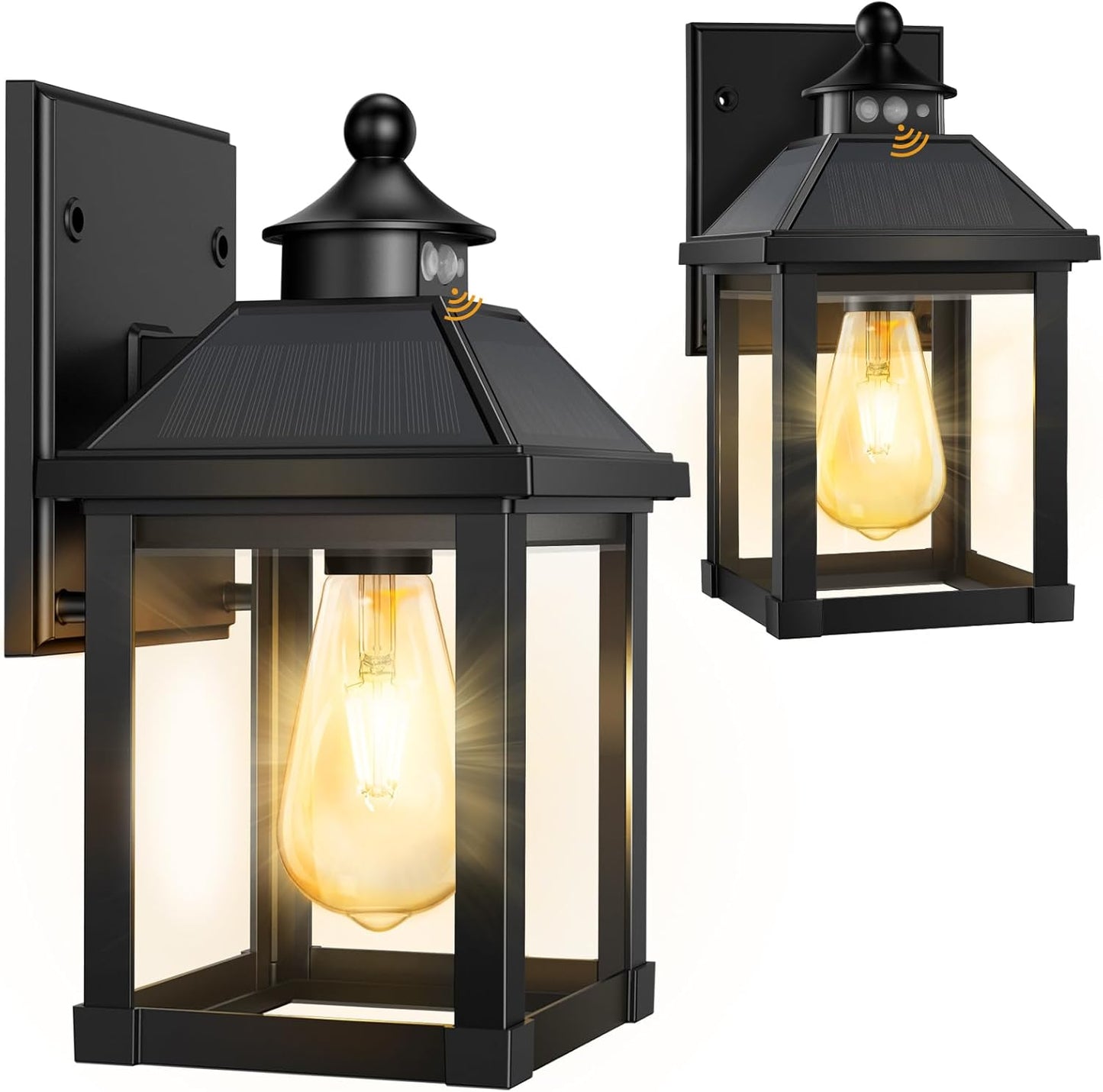 2Pack Solar Porch Lights Outdoor with Motion Sensor for Safety