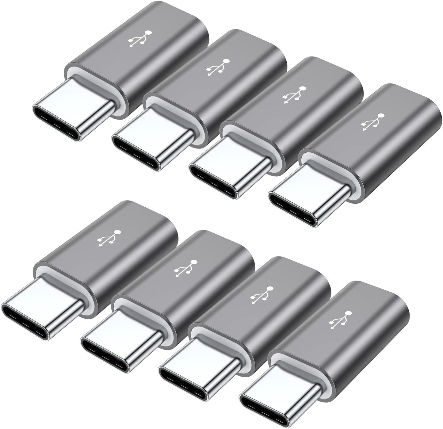 8-Pack Aluminum USB-C Adapters - Fast Connectivity for Multiple Devices