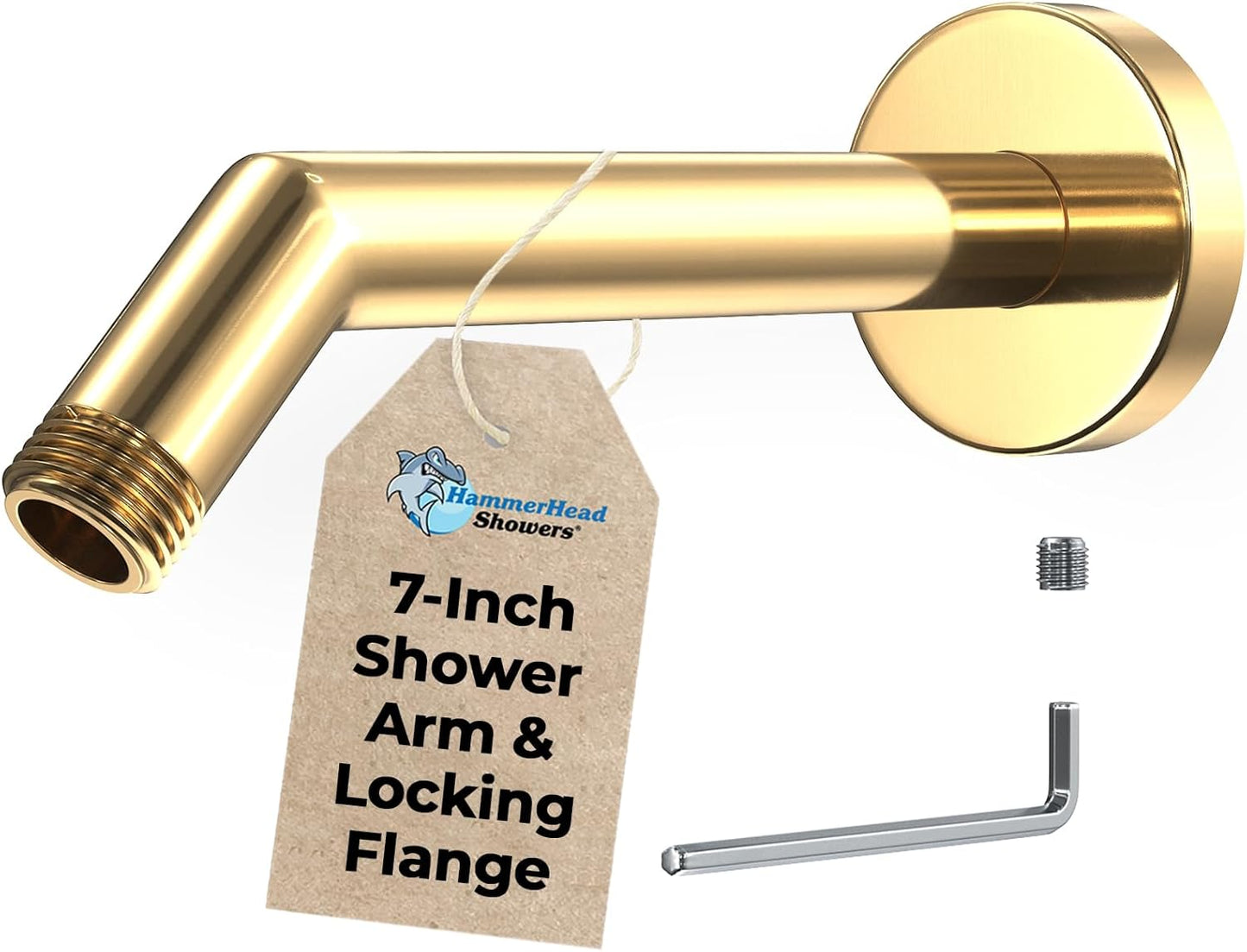 Solid Metal 7 Inch Shower Arm and Flange for Lasting Use