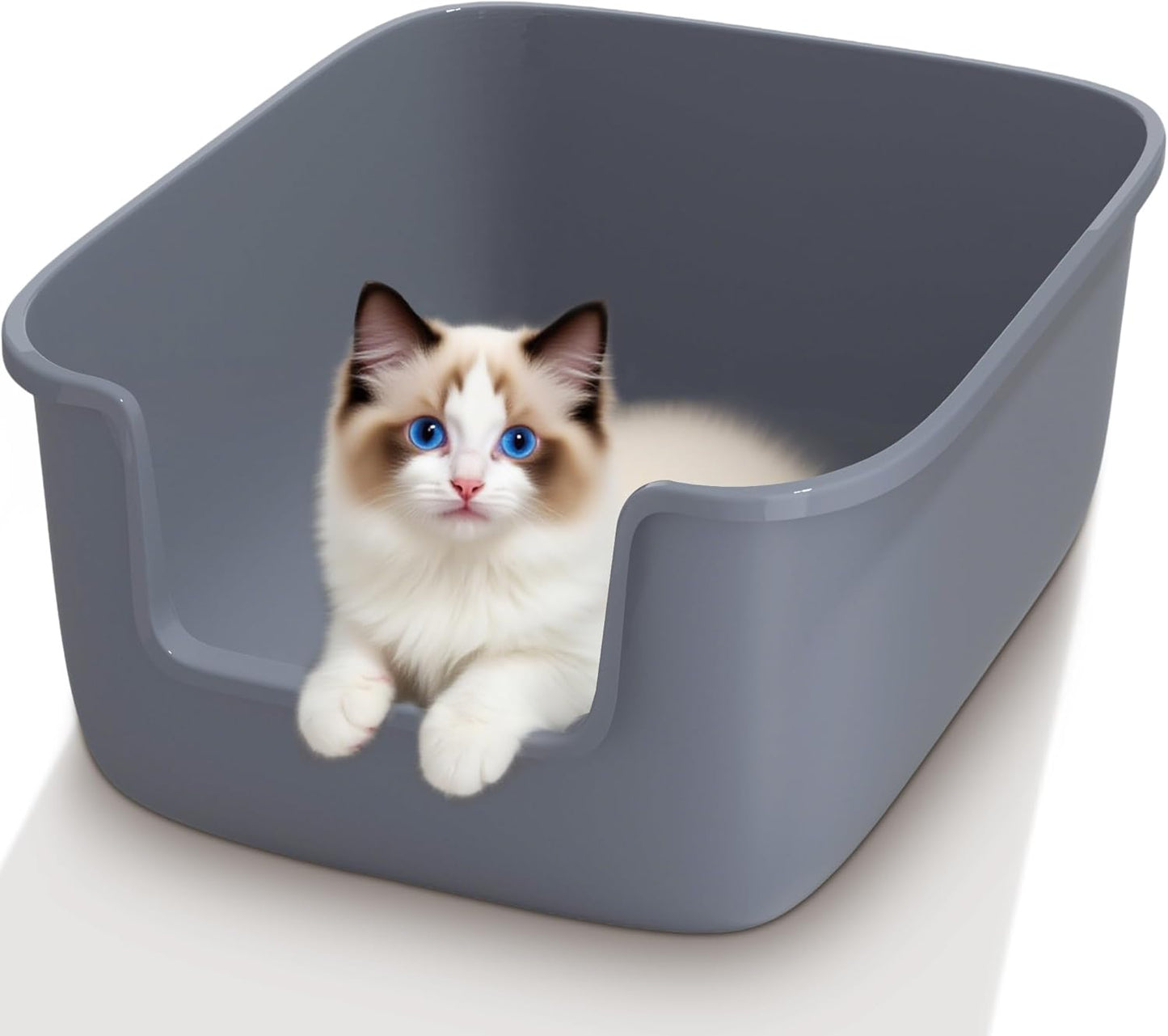 Vealind Large Cat Litter Box with High Sides for Easy Access