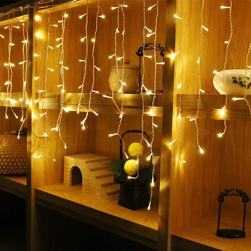 Lainin 96 LED Warm White Curtain Lights - Memory Function for Any Occasion
