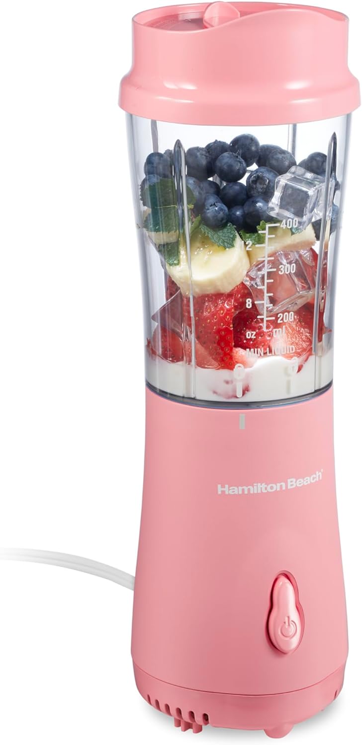 Hamilton Beach Portable Blender for Shakes - Powerful Stainless Steel Blades